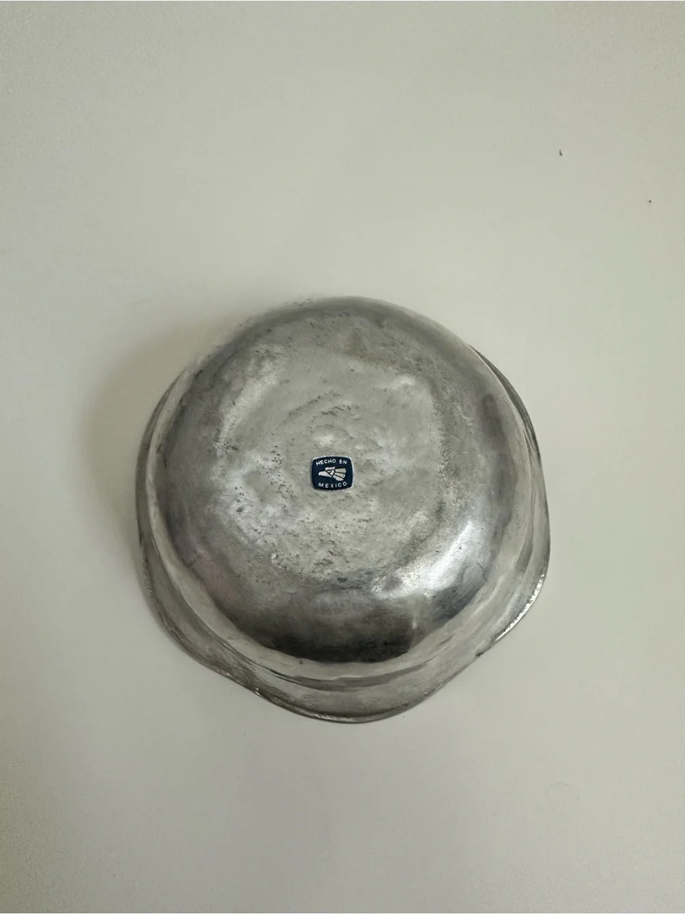 Pewter Flower Scalloped Trinket Bowl- Made In Mexico